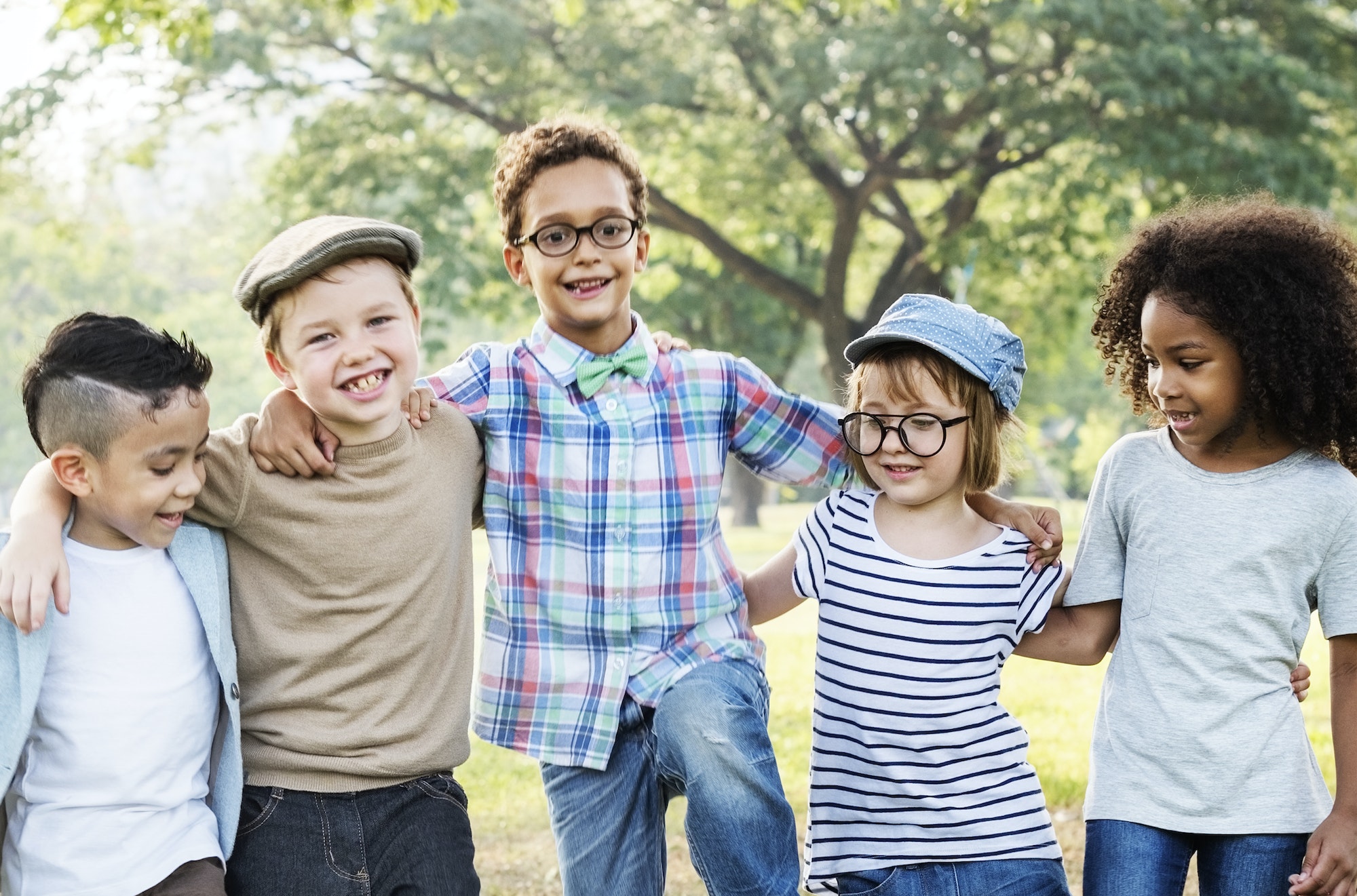 Happy kids in the park